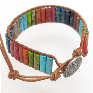 Imperial Jasper bracelet, Adjustable, mixed color, approx 4-14mm, 18cm length [CHCL402]