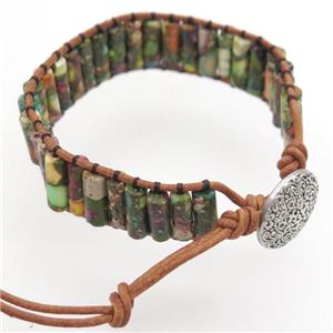 Imperial Jasper bracelet, resizable, multicolor, approx 4-14mm, 18cm length [CHCL403]