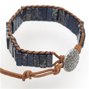 darkblue Imperial Jasper bracelet, resizable, approx 4.5-14mm, 18cm length [CHCL405]