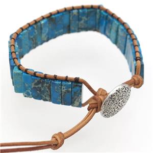 blue Imperial Jasper bracelet, resizable, approx 4.5-14mm, 18cm length [CHCL406]