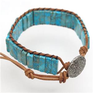 blue Imperial Jasper bracelet, resizable, approx 4.5-14mm, 18cm length [CHCL407]
