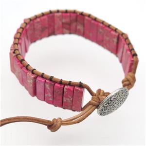 red Imperial Jasper bracelet, resizable, approx 4.5-14mm, 18cm length [CHCL408]