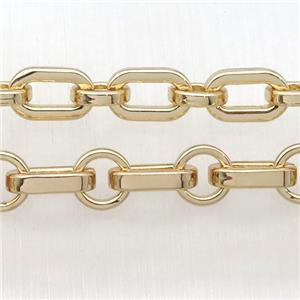 Alloy Rolo Chain, lt.gold plated, approx 8mm, 7-12mm [CHCL432]