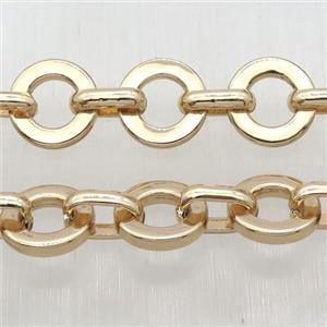 Alloy Chain, circle, lt.gold plated, approx 7-10mm, 12mm [CHCL433]