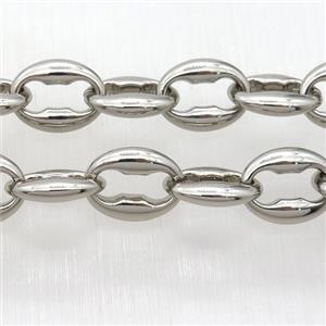 Alloy Chain, platinum plated, approx 11-14mm [CHCL435]