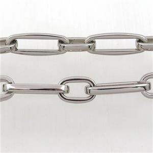 Alloy Chain, platinum plated, approx 10-14mm, 9-24mm [CHCL439]