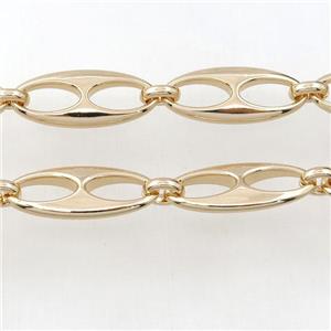 Alloy Chain, lt.gold plated, approx 13-31mm [CHCL447]