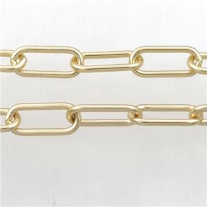 Brass paperclip chain, gold plated, approx 7-17mm [CHCL456]