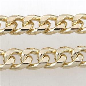 Alloy curb chain, gold plated, approx 9-11mm, 3mm thickness [CHCL457]