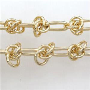 Iron chain, gold plated, approx 12mm, 9-18mm [CHCL458]