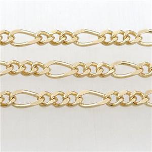 Brass chain, gold plated, approx 5-6mm, 5-10mm [CHCL459]