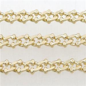 Brass chain, gold plated, approx 5-6.5mm [CHCL460]