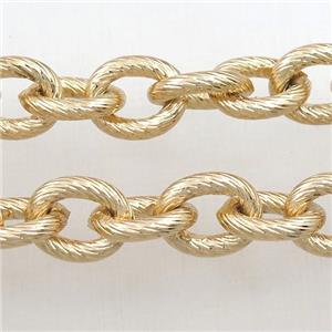 Iron chain, gold plated, approx 10-12mm, 2.5mm [CHCL464]