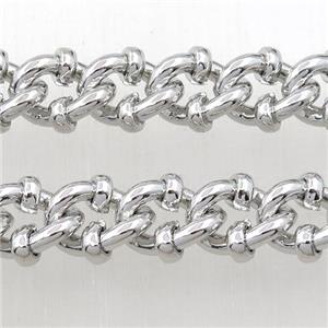 Copper chains, platinum plated, approx 11-13mm [CHCL466]