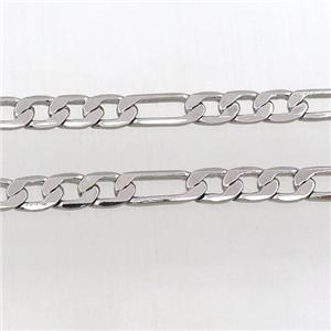 Copper chain, platinum plated, approx 6-9mm, 6-14mm [CHCL468]
