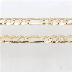 Copper curb chain, gold plated, approx 6-9mm, 6-14mm [CHCL469]