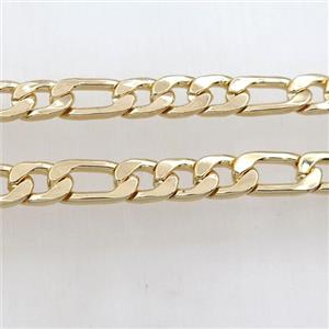 Iron curb chain, gold plated, approx 10-14mm, 10-19mm [CHCL470]