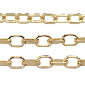 copper chain, gold plated, approx 6x8.5mm [CHCL479]