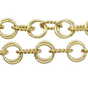 copper chain, iron link, gold plated, approx 15mm, 11-19mm [CHCL488]