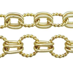 copper chain, iron link, gold plated, approx 12-17mm, 19mm [CHCL489]
