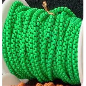 copper box chain with green fireLacquered, approx 3mm [CHCL493]