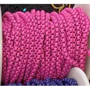 copper box chain with hotpink fireLacquered, approx 3mm [CHCL495]