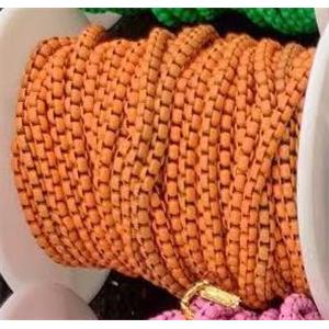 copper box chain with orange fireLacquered, approx 3mm [CHCL496]