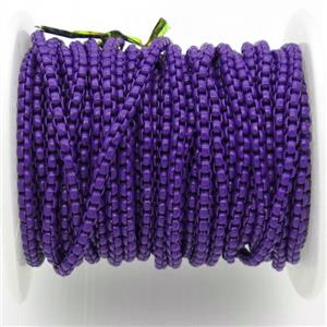 copper box chain with darkpurple fireLacquered, approx 3mm [CHCL498]