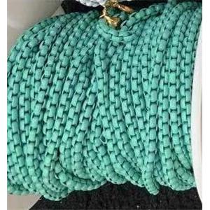 copper box chain with green fireLacquered, approx 3mm [CHCL505]