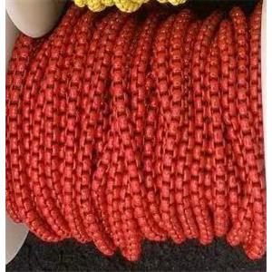 copper box chain with red Lacquere Fired, approx 3mm [CHCL506]