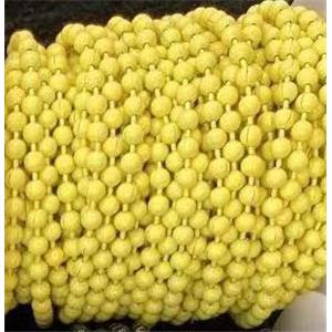 copper ball chain with yellow fireLacquered, approx 2.4mm dia [CHCL511-2.4MM]