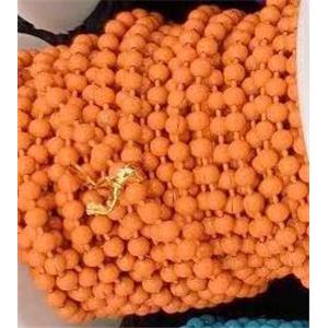 copper ball chain with orange fireLacquered, approx 3.2mm dia [CHCL515-3.2MM]