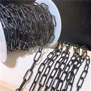 copper paperclip chain with black fireLacquered, approx 7-15mm [CHCL523]