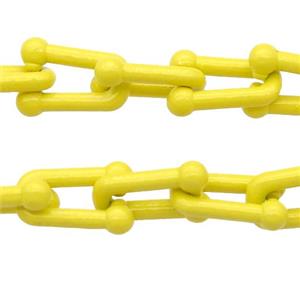 Alloy U-shape Chain with fire yellow lacquered, approx 6-11mm [CHCL533]