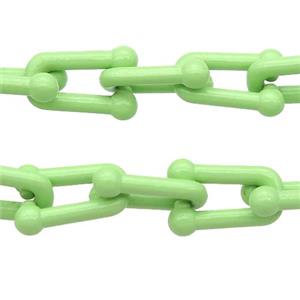 Alloy U-shape Chain with fire olive lacquered, approx 6-11mm [CHCL534]
