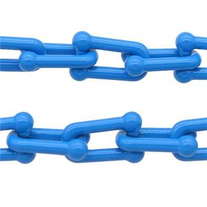 Alloy U-shape Chain with fire blue lacquered, approx 6-11mm [CHCL536]