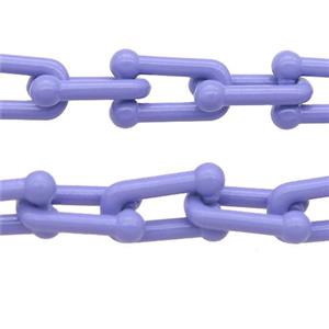 Alloy U-shape Chain with fire lavender lacquered, approx 6-11mm [CHCL539]