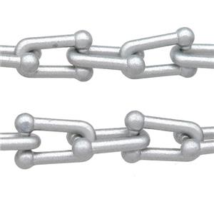 Alloy U-shape Chain with fire gray lacquered, approx 6-11mm [CHCL544]