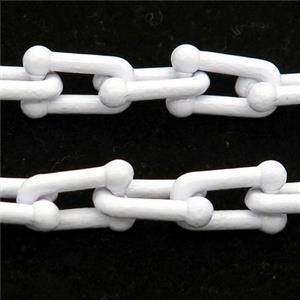 Alloy U-shape Chain with fire white lacquered, approx 6-11mm [CHCL546]