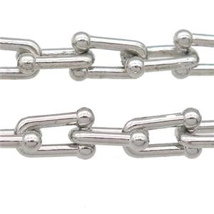 Alloy U-shape Chain, platinum plated, approx 6-11mm [CHCL547]