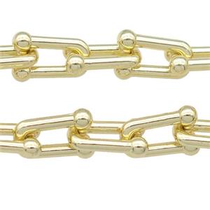 Alloy U-shape Chain, gold plated, approx 6-11mm [CHCL548]