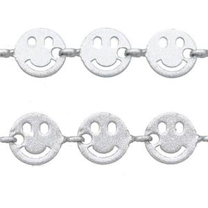 Copper Emoji smileface Chain with fire gray lacquered, approx 6mm [CHCL564]