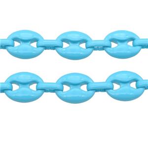Alloy Chain with fire blue lacquered, pignose, approx 11-14mm [CHCL572]