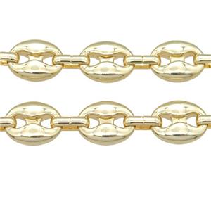 Alloy pignose Chain, gold plated, approx 11-14mm [CHCL588]