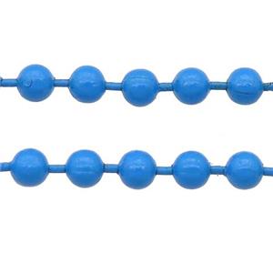 stainless Iron Ball Chain with fire royalblue lacquer, approx 3.2mm [CHCL594-3.2MM]