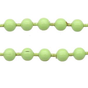 stainless Iron Ball Chain with fire olive lacquer, approx 3.2mm [CHCL595-3.2MM]