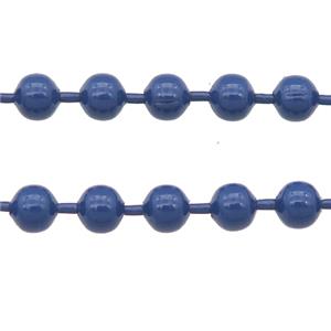 stainless Iron Ball Chain with fire navyblue lacquer, approx 3.2mm [CHCL599-3.2MM]