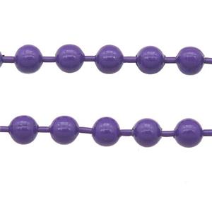 stainless Iron Ball Chain with fire purple lacquer, approx 2.4mm [CHCL600-2.4MM]