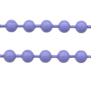 stainless Iron Ball Chain with fire lavender lacquer, approx 2.4mm [CHCL601-2.4MM]