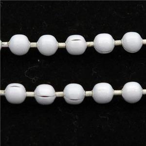 stainless Iron Ball Chain with fire white lacquered, approx 2.4mm [CHCL608-2.4MM]